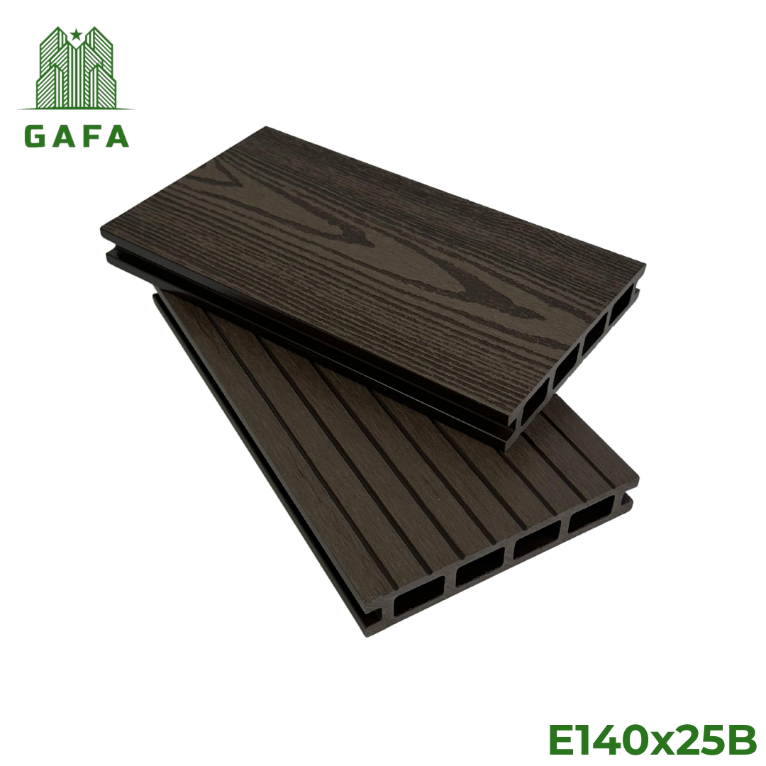 Sàn gỗ nhựa 4 lỗ vuông Gafa vân 2D 140x25