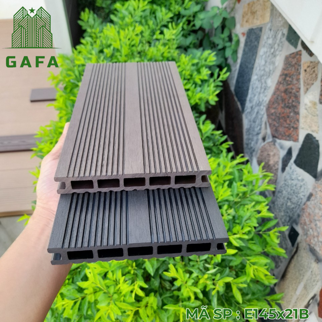 Sàn gỗ nhựa 5 lỗ chữ nhật Gafa
