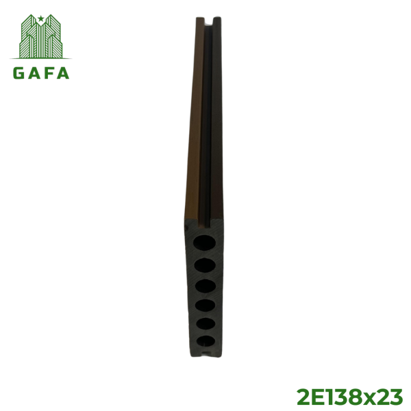 Sàn gỗ nhựa ngoài trời 2 lớp - 6 lỗ tròn GAFA [Mặt Vân 3D] - Kích thước 138x23 [2E138x23] - Hình ảnh 4