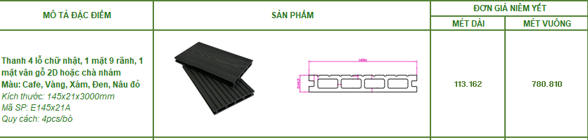 Báo giá sàn gỗ nhựa ngoài trời Gafa mới nhất 2024
